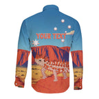 Personalised Australia Thorny Devil Long Sleeve Button Shirt Nature's Armored Knights - Aussie Uluru