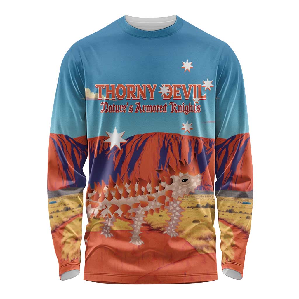 Personalised Australia Thorny Devil Long Sleeve Shirt Nature's Armored Knights - Aussie Uluru