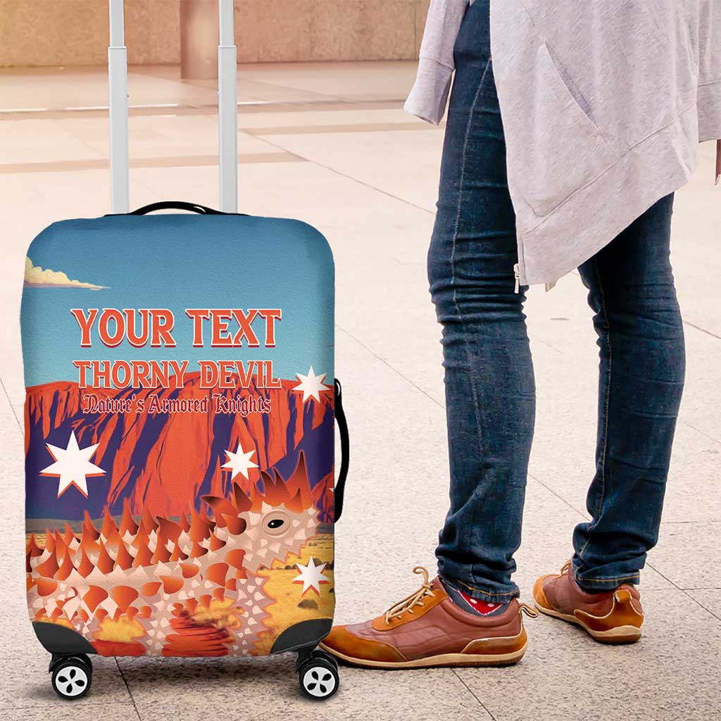 Personalised Australia Thorny Devil Luggage Cover Nature's Armored Knights - Aussie Uluru