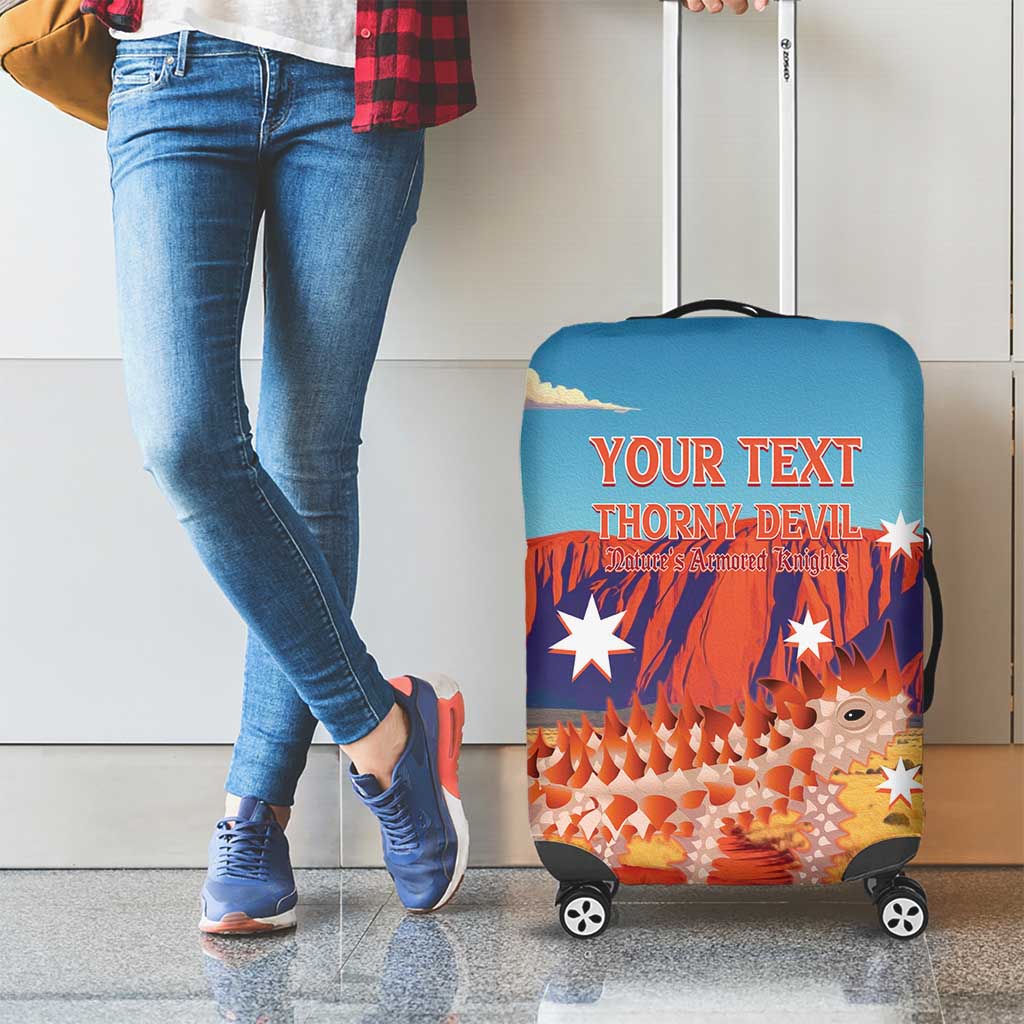 Personalised Australia Thorny Devil Luggage Cover Nature's Armored Knights - Aussie Uluru