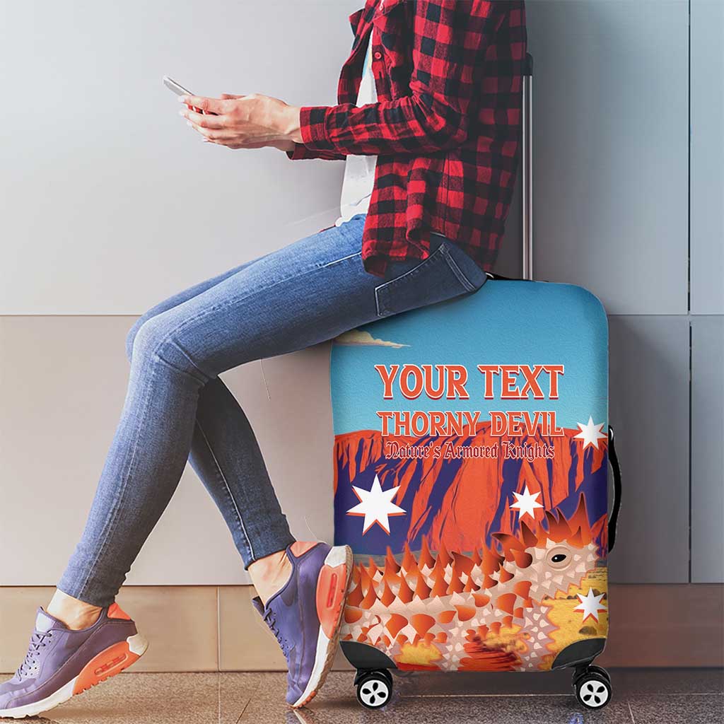 Personalised Australia Thorny Devil Luggage Cover Nature's Armored Knights - Aussie Uluru