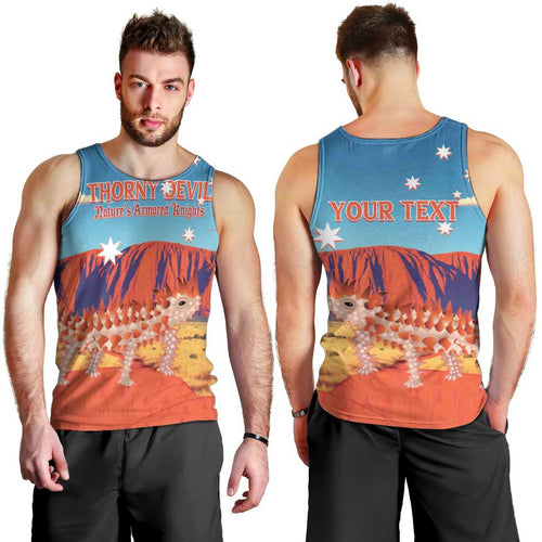 Personalised Australia Thorny Devil Men Tank Top Nature's Armored Knights - Aussie Uluru