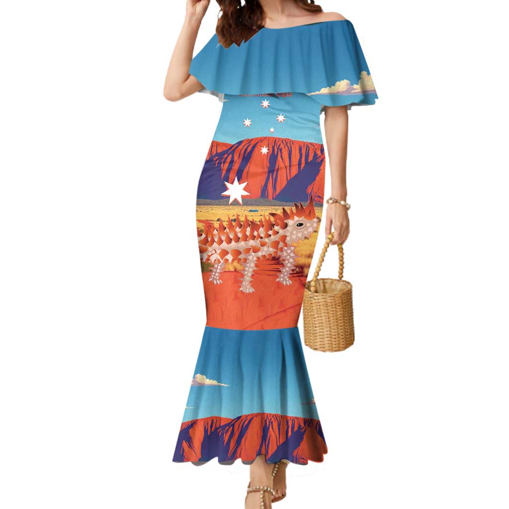Personalised Australia Thorny Devil Mermaid Dress Nature's Armored Knights - Aussie Uluru