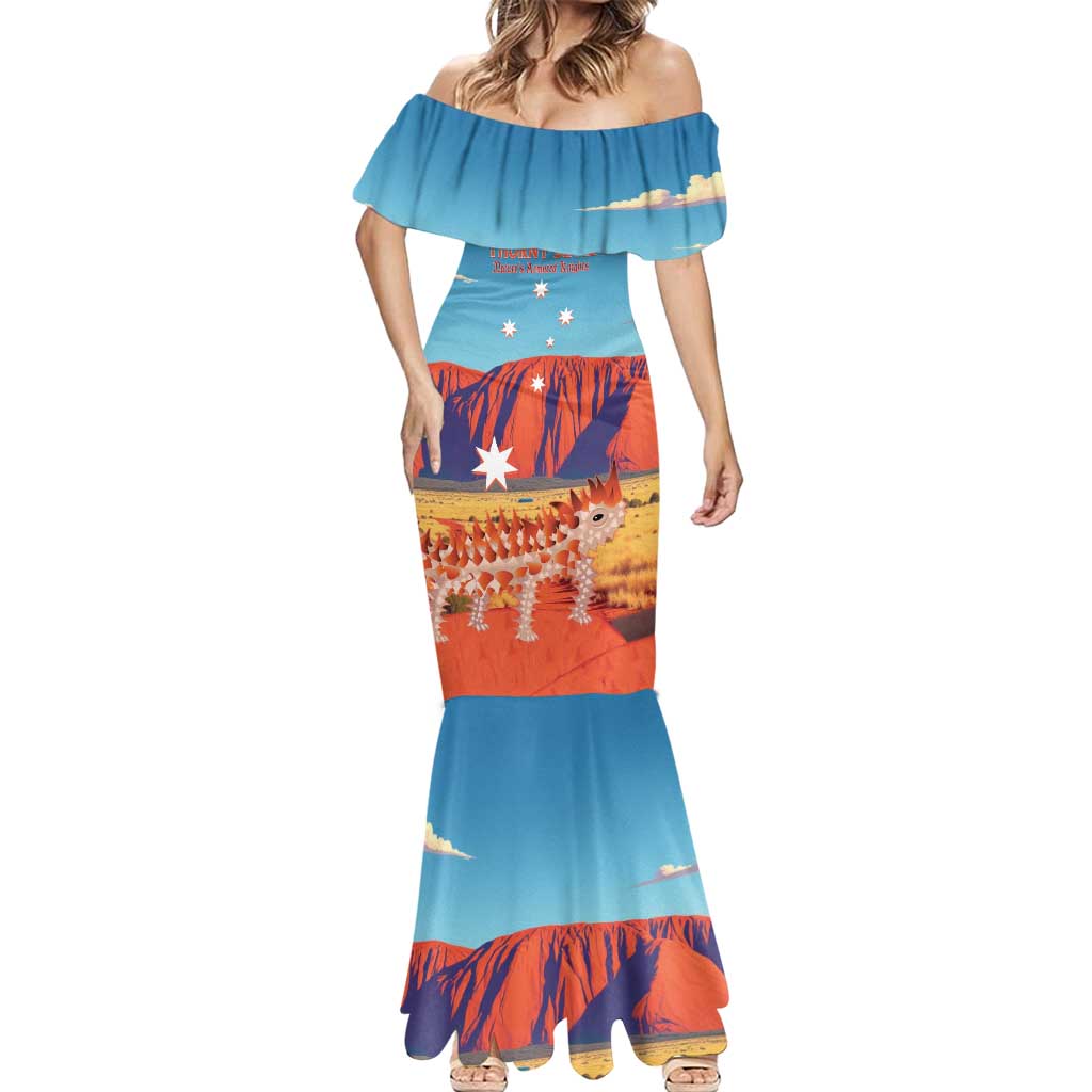 Personalised Australia Thorny Devil Mermaid Dress Nature's Armored Knights - Aussie Uluru