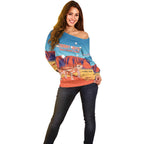 Personalised Australia Thorny Devil Off Shoulder Sweater Nature's Armored Knights - Aussie Uluru