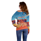 Personalised Australia Thorny Devil Off Shoulder Sweater Nature's Armored Knights - Aussie Uluru