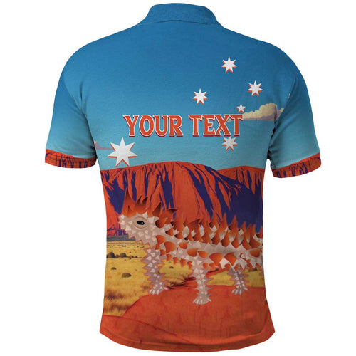 Personalised Australia Thorny Devil Polo Shirt Nature's Armored Knights - Aussie Uluru