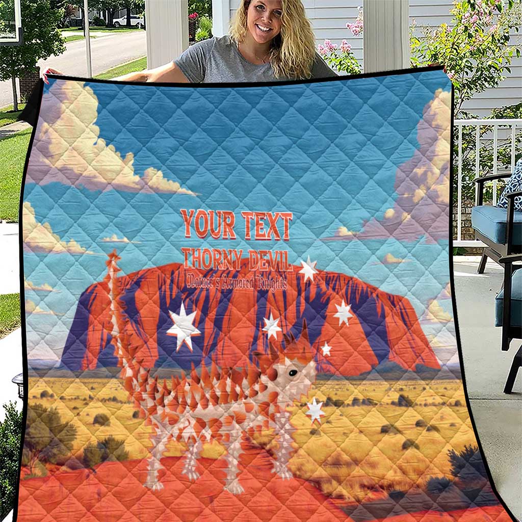 Personalised Australia Thorny Devil Quilt Nature's Armored Knights - Aussie Uluru