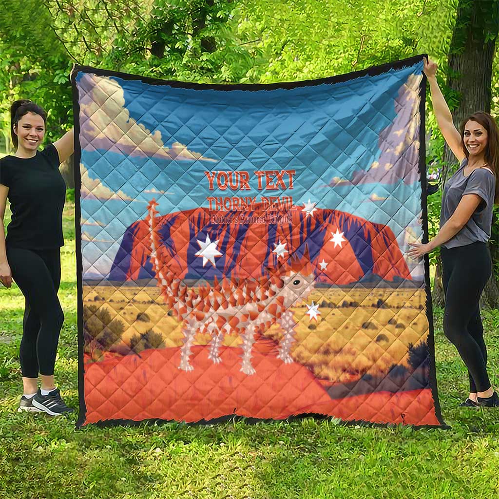 Personalised Australia Thorny Devil Quilt Nature's Armored Knights - Aussie Uluru