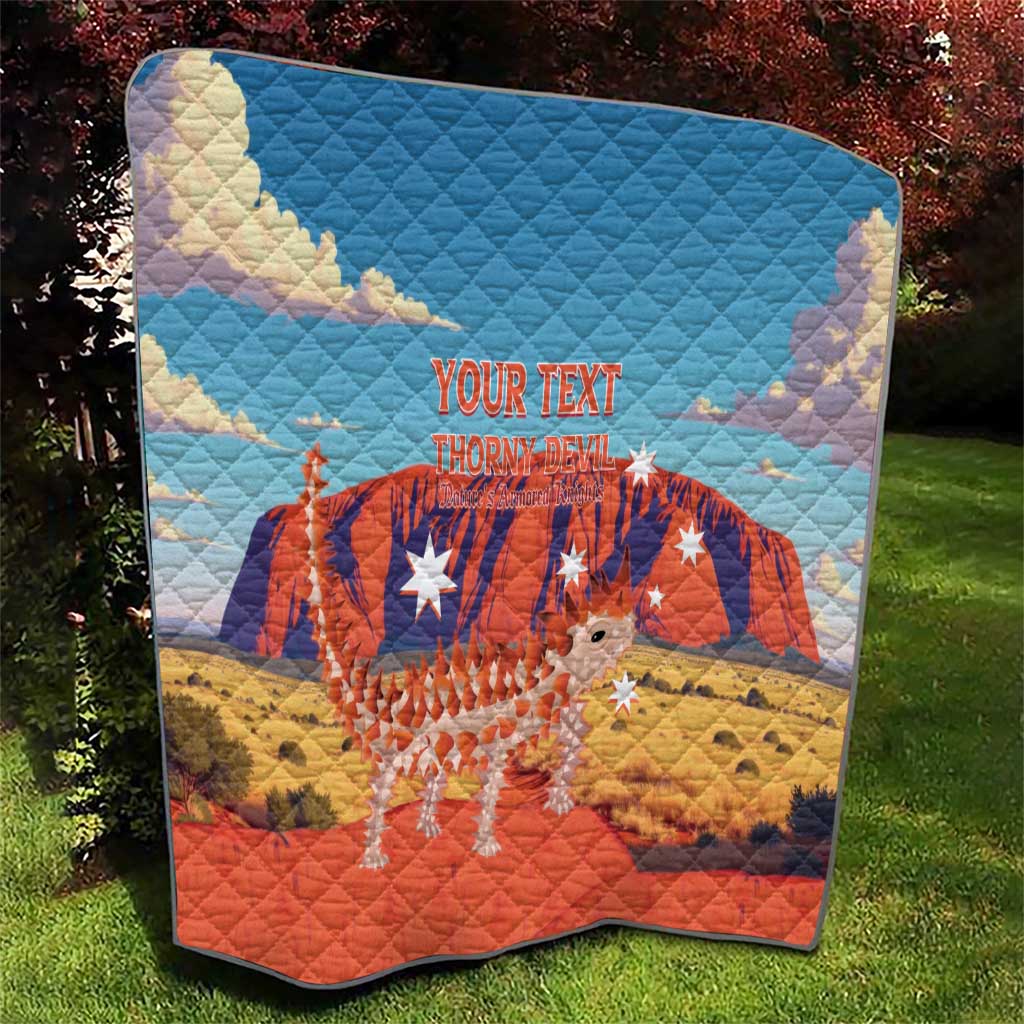 Personalised Australia Thorny Devil Quilt Nature's Armored Knights - Aussie Uluru