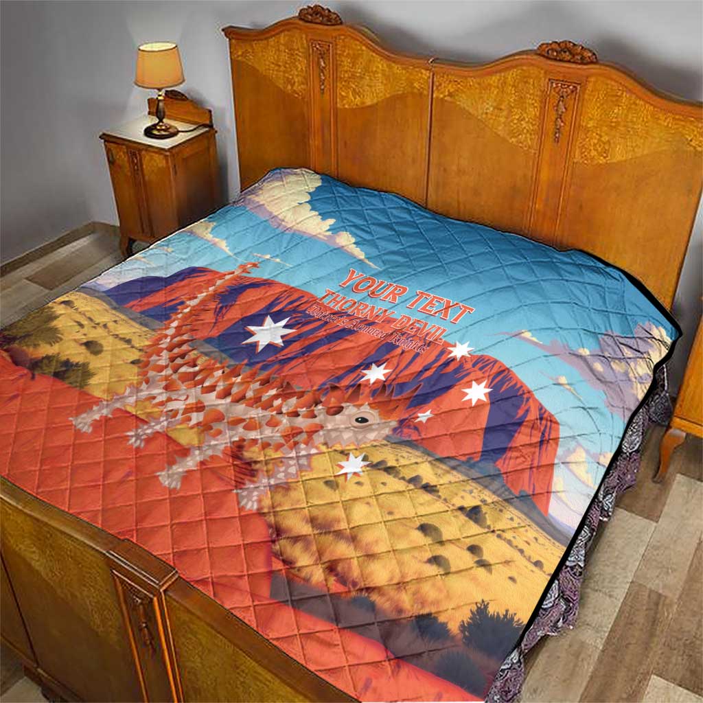 Personalised Australia Thorny Devil Quilt Nature's Armored Knights - Aussie Uluru