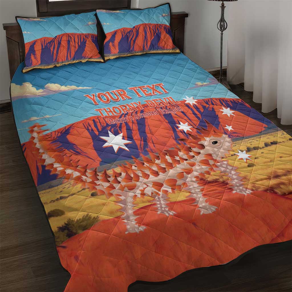 Personalised Australia Thorny Devil Quilt Bed Set Nature's Armored Knights - Aussie Uluru