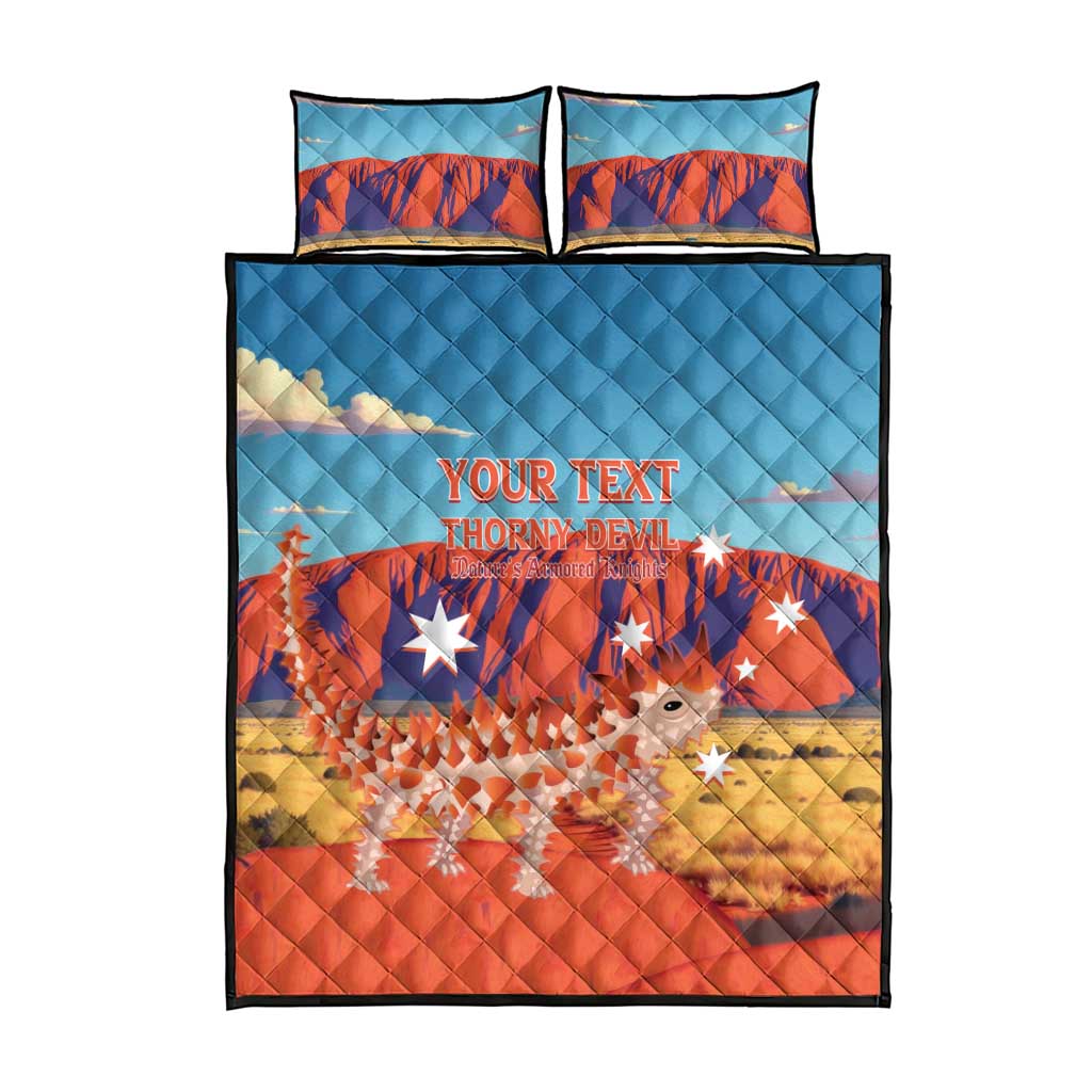 Personalised Australia Thorny Devil Quilt Bed Set Nature's Armored Knights - Aussie Uluru