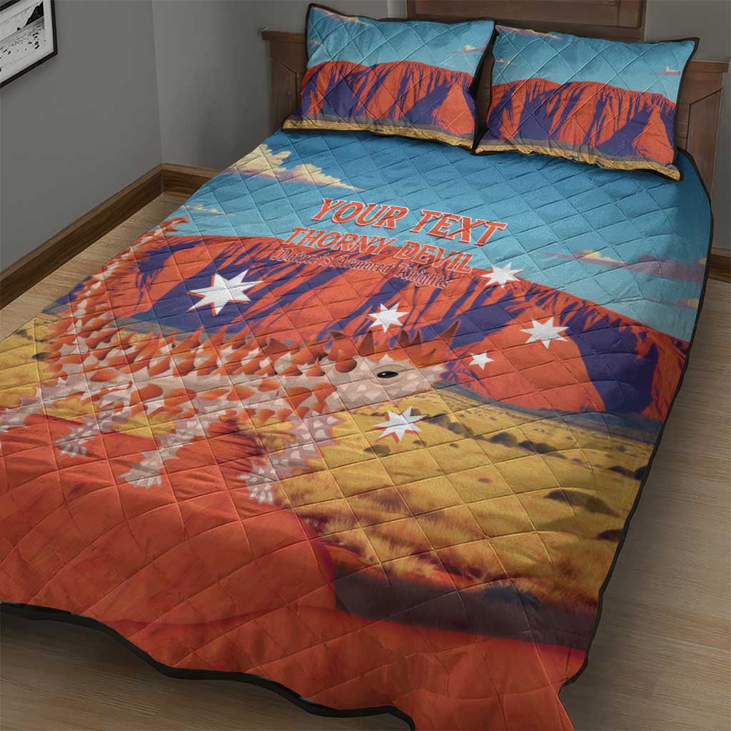 Personalised Australia Thorny Devil Quilt Bed Set Nature's Armored Knights - Aussie Uluru