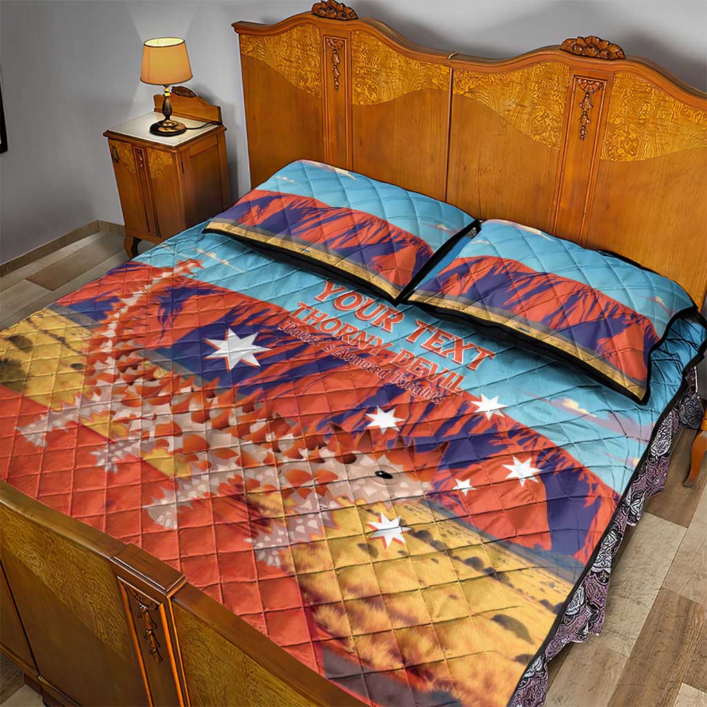 Personalised Australia Thorny Devil Quilt Bed Set Nature's Armored Knights - Aussie Uluru