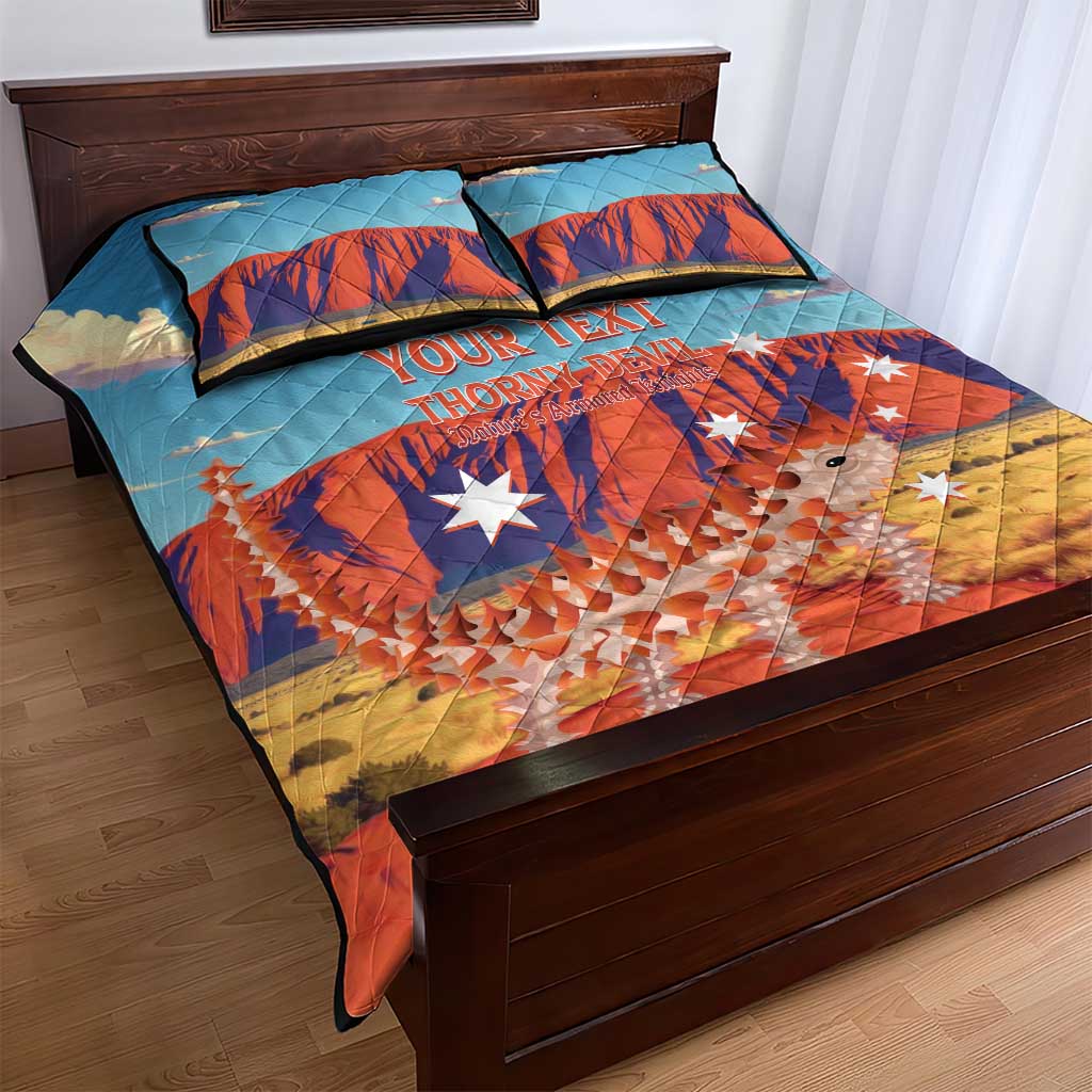 Personalised Australia Thorny Devil Quilt Bed Set Nature's Armored Knights - Aussie Uluru