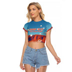 Personalised Australia Thorny Devil Raglan Cropped T Shirt Nature's Armored Knights - Aussie Uluru