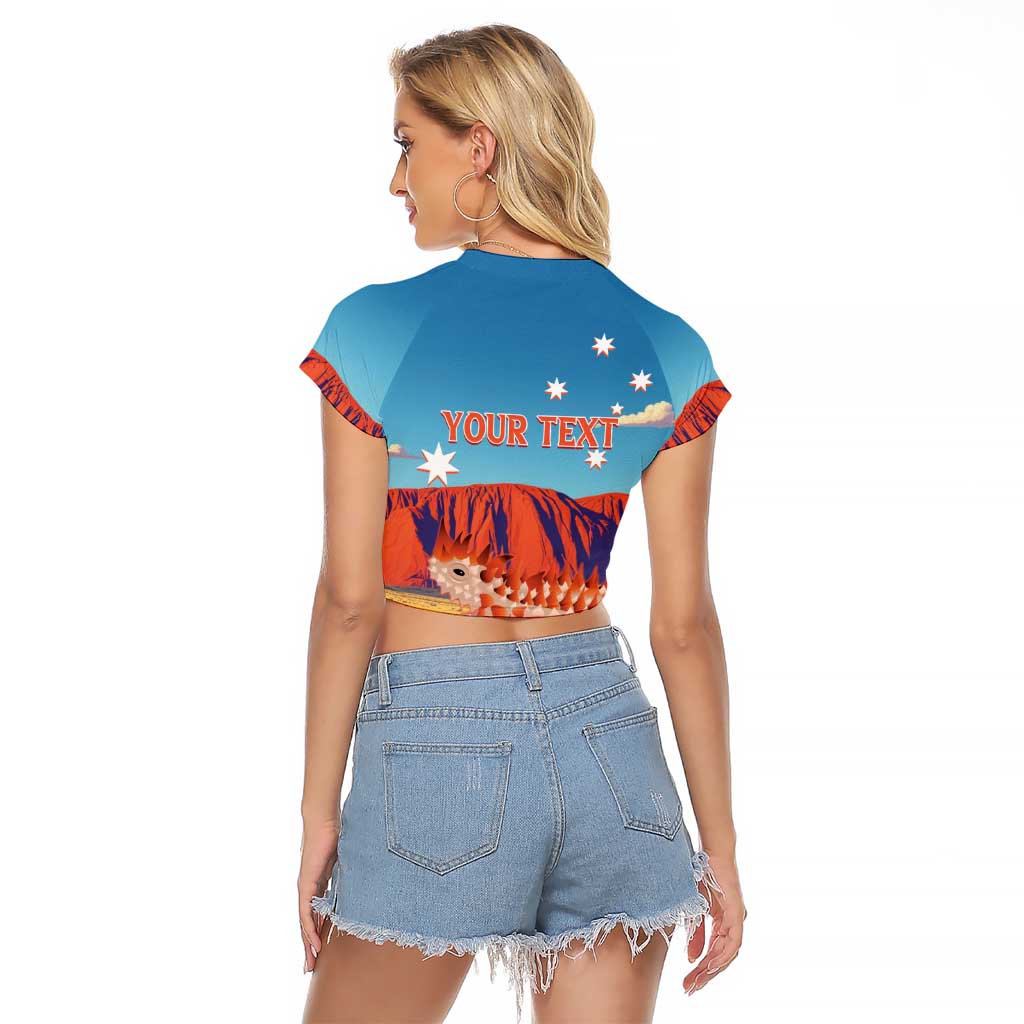 Personalised Australia Thorny Devil Raglan Cropped T Shirt Nature's Armored Knights - Aussie Uluru