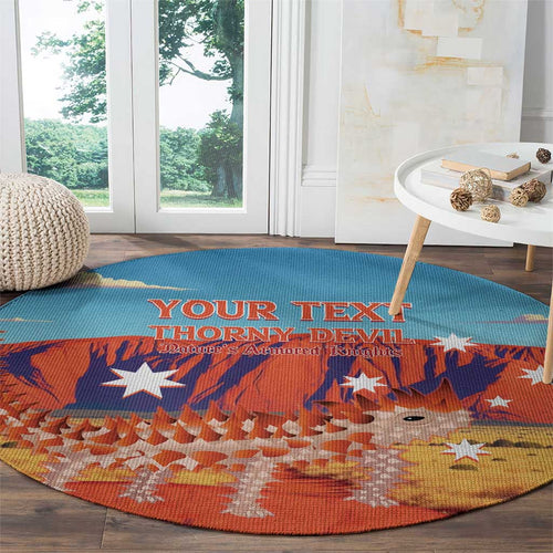 Personalised Australia Thorny Devil Round Carpet Nature's Armored Knights - Aussie Uluru