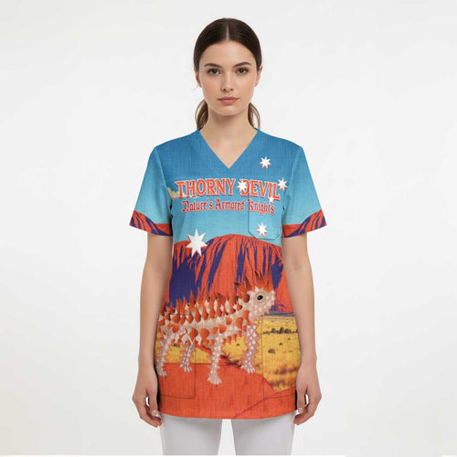 Personalised Australia Thorny Devil Scrub Top Nature's Armored Knights - Aussie Uluru - Aussie Hoodie