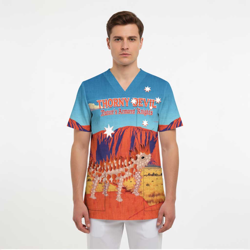 Personalised Australia Thorny Devil Scrub Top Nature's Armored Knights - Aussie Uluru - Aussie Hoodie