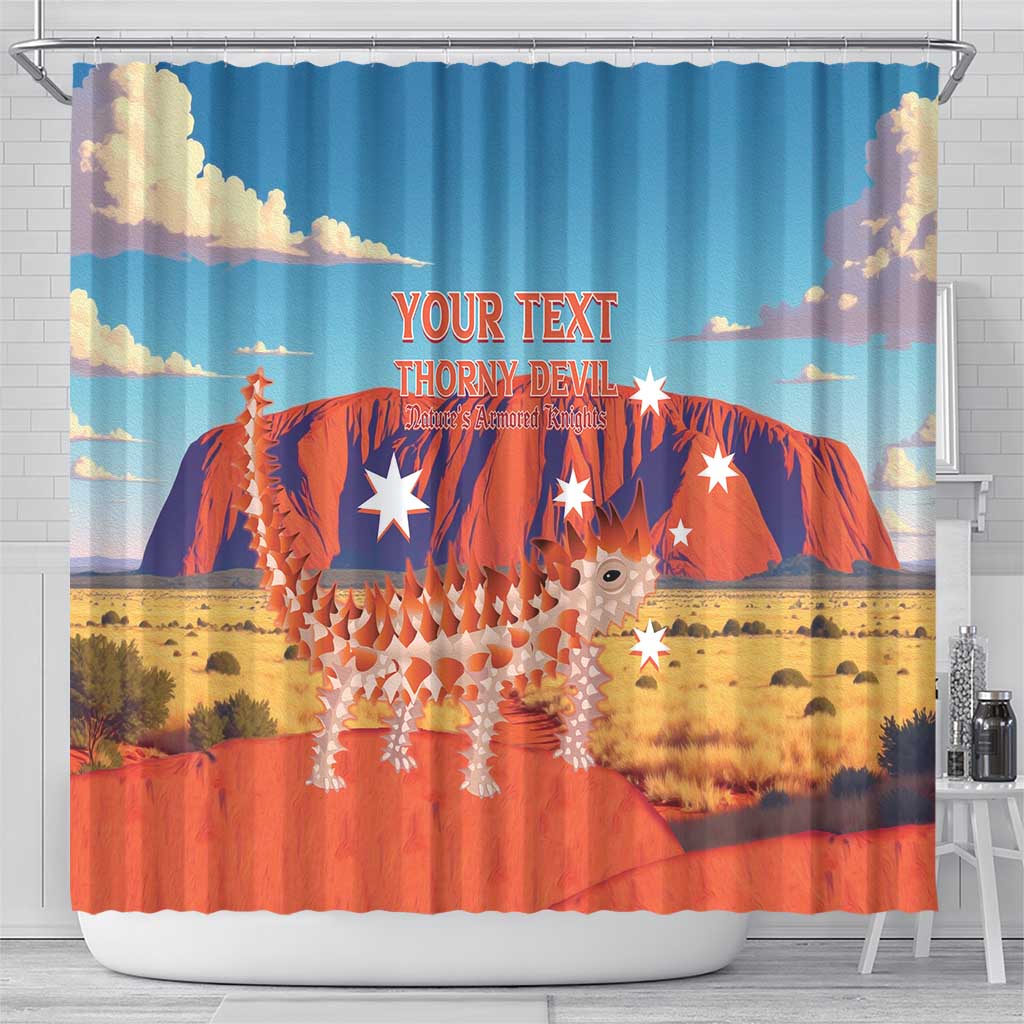 Personalised Australia Thorny Devil Shower Curtain Nature's Armored Knights - Aussie Uluru