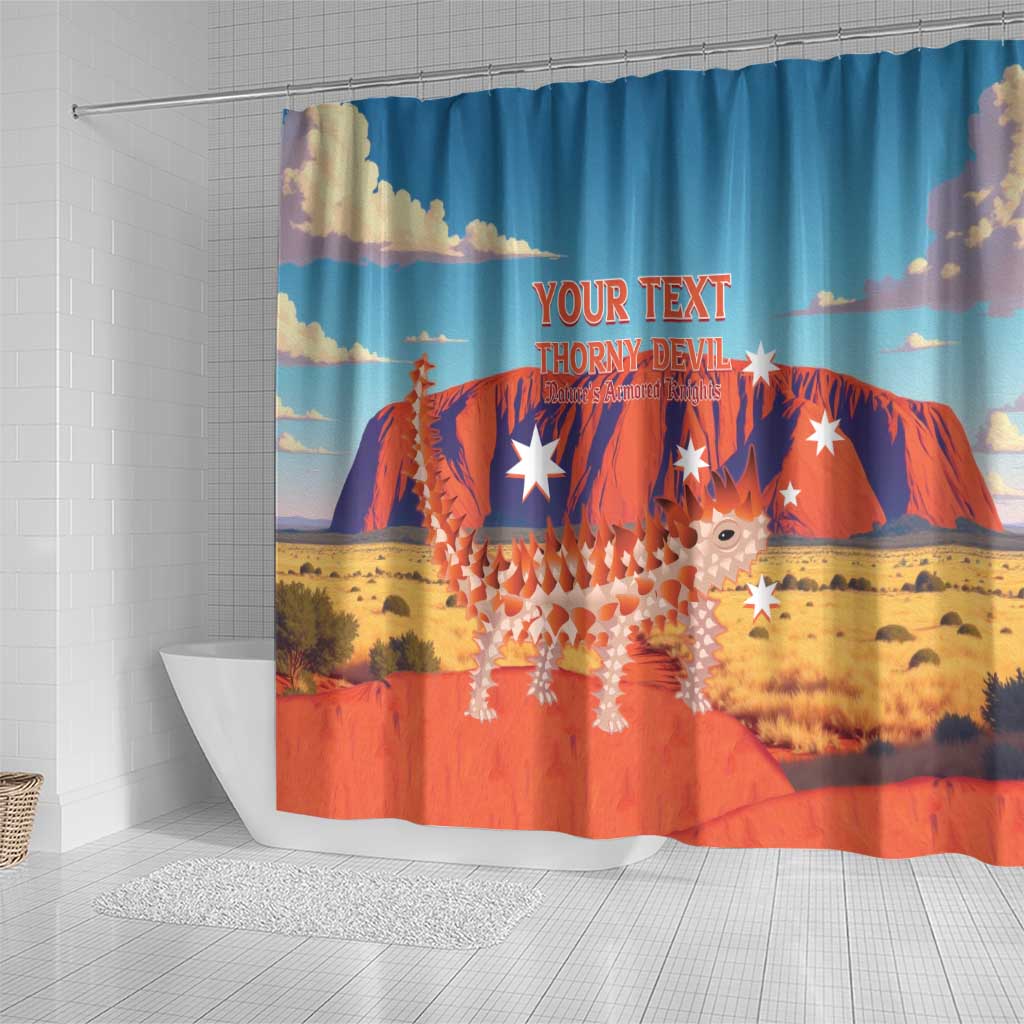 Personalised Australia Thorny Devil Shower Curtain Nature's Armored Knights - Aussie Uluru