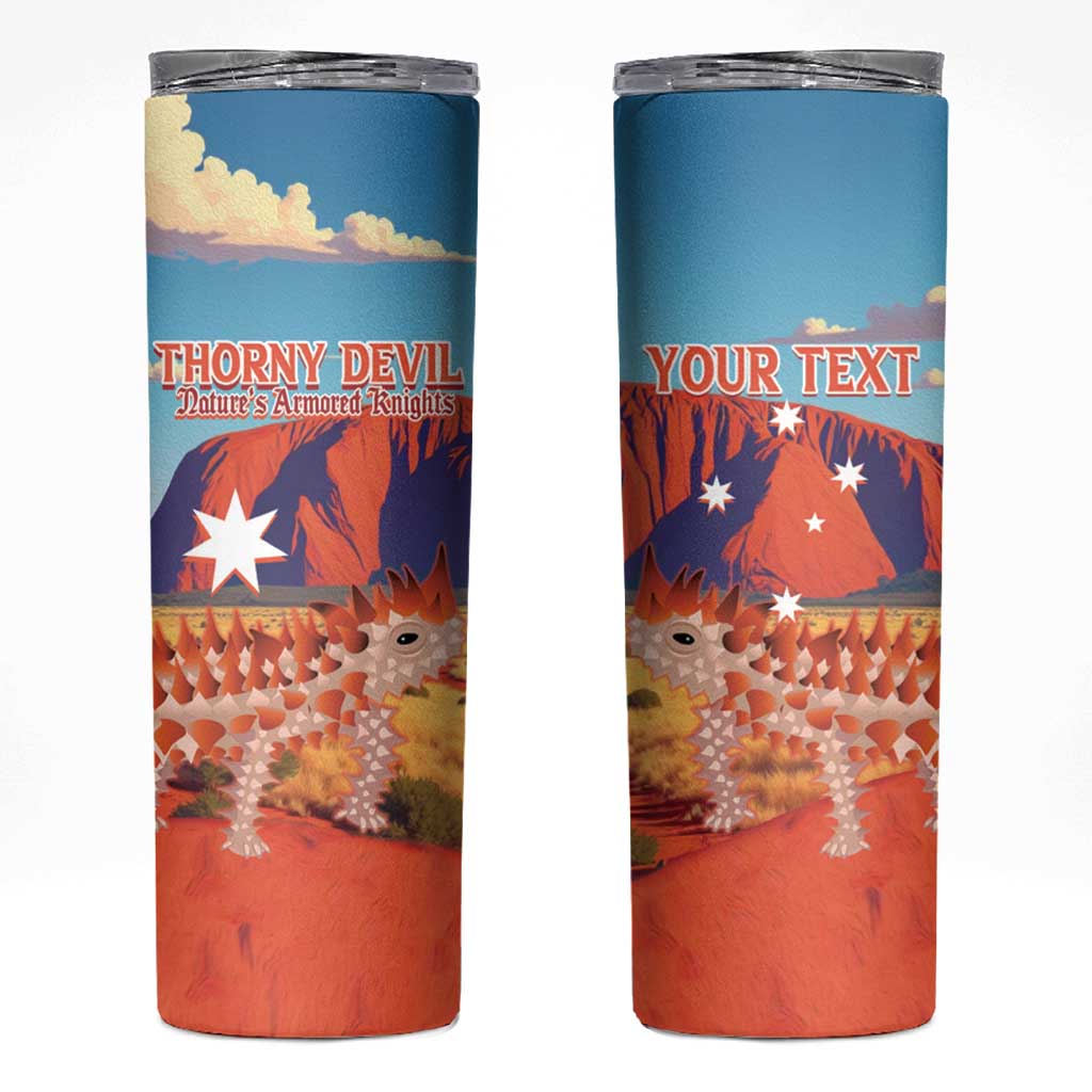 Personalised Australia Thorny Devil Skinny Tumbler Nature's Armored Knights - Aussie Uluru