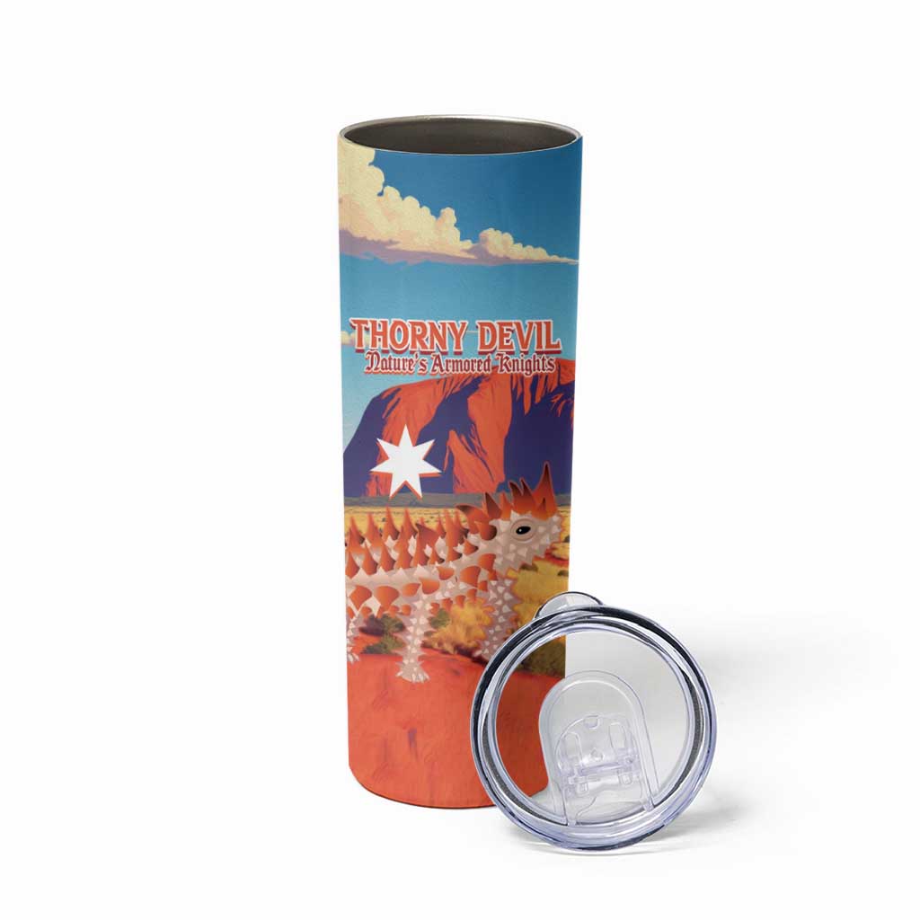 Personalised Australia Thorny Devil Skinny Tumbler Nature's Armored Knights - Aussie Uluru