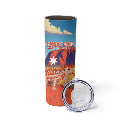 Personalised Australia Thorny Devil Skinny Tumbler Nature's Armored Knights - Aussie Uluru