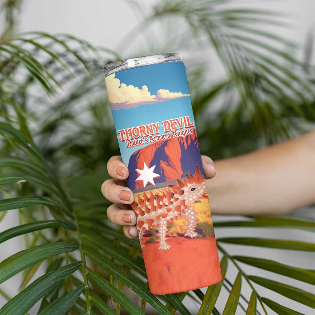 Personalised Australia Thorny Devil Skinny Tumbler Nature's Armored Knights - Aussie Uluru