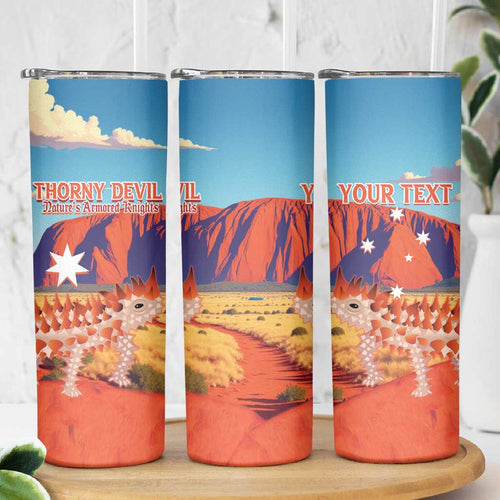 Personalised Australia Thorny Devil Skinny Tumbler Nature's Armored Knights - Aussie Uluru