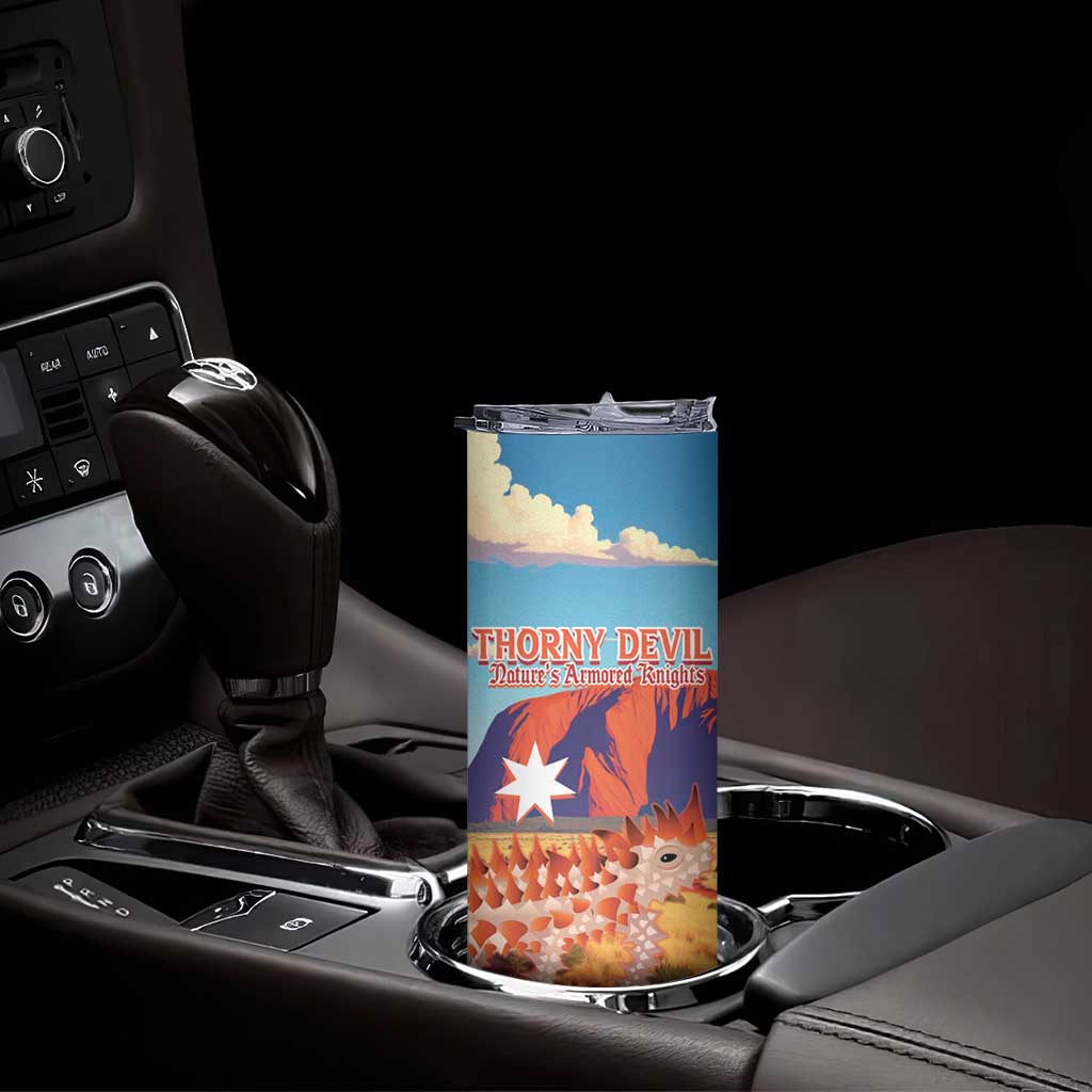 Personalised Australia Thorny Devil Skinny Tumbler Nature's Armored Knights - Aussie Uluru