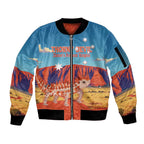 Personalised Australia Thorny Devil Sleeve Zip Bomber Jacket Nature's Armored Knights - Aussie Uluru