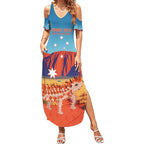 Personalised Australia Thorny Devil Summer Maxi Dress Nature's Armored Knights - Aussie Uluru