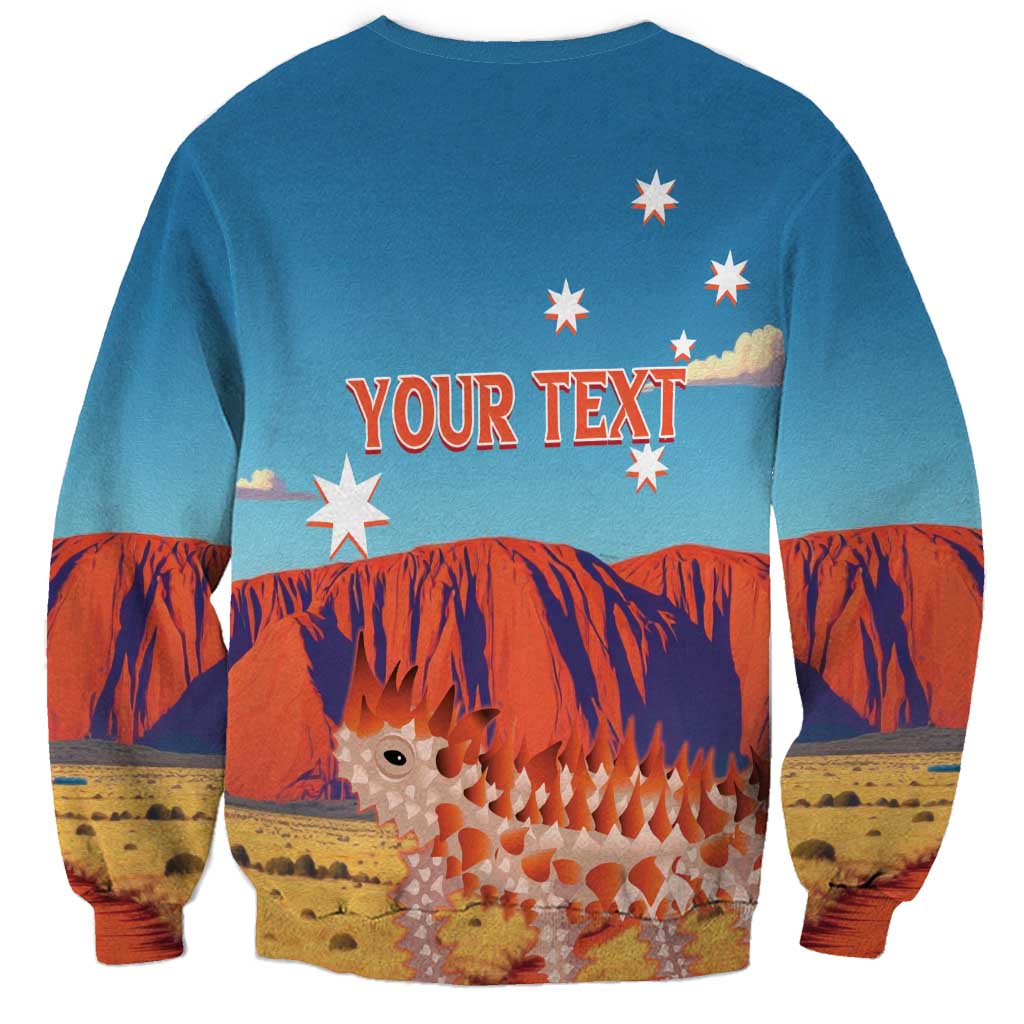 Personalised Australia Thorny Devil Sweatshirt Nature's Armored Knights - Aussie Uluru