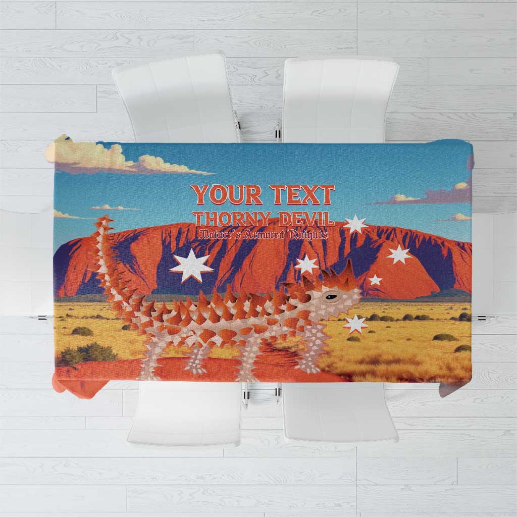 Personalised Australia Thorny Devil Tablecloth Nature's Armored Knights - Aussie Uluru