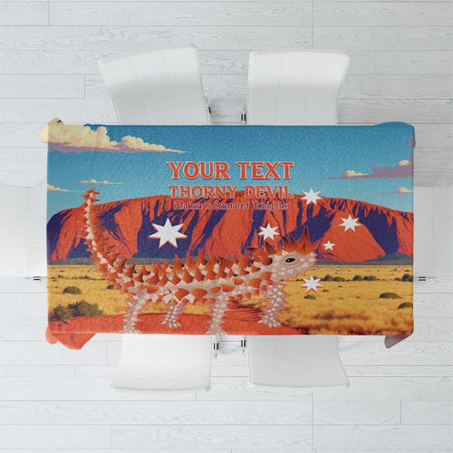 Personalised Australia Thorny Devil Tablecloth Nature's Armored Knights - Aussie Uluru