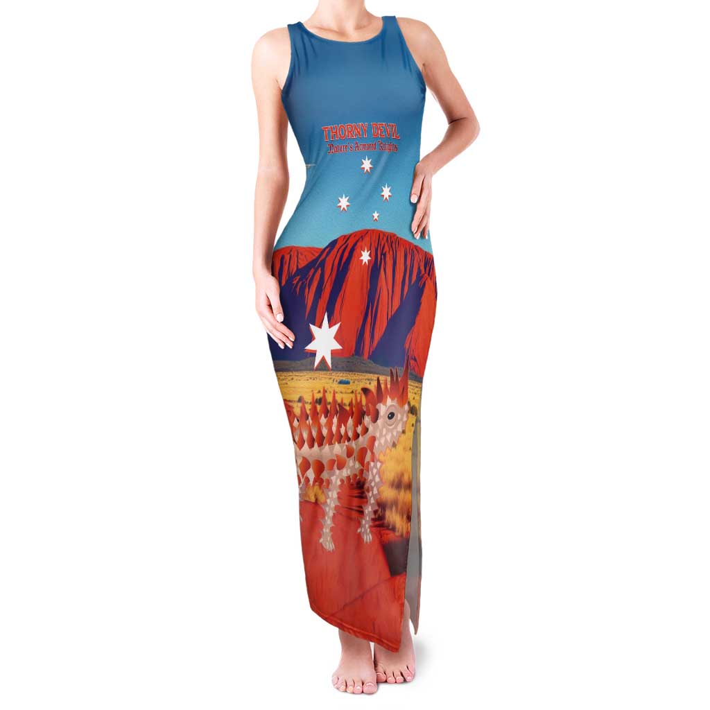 Personalised Australia Thorny Devil Tank Maxi Dress Nature's Armored Knights - Aussie Uluru