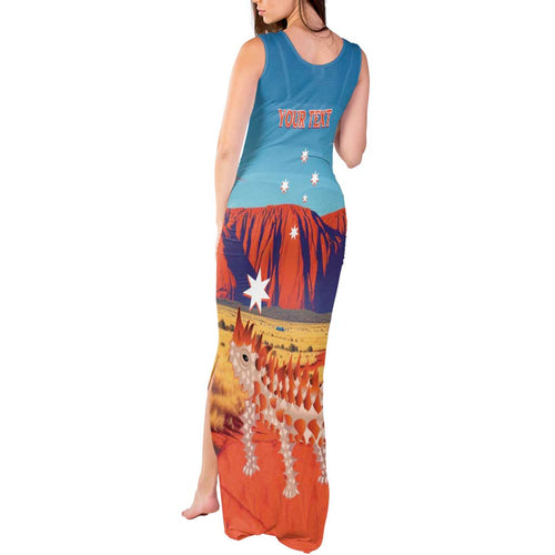 Personalised Australia Thorny Devil Tank Maxi Dress Nature's Armored Knights - Aussie Uluru