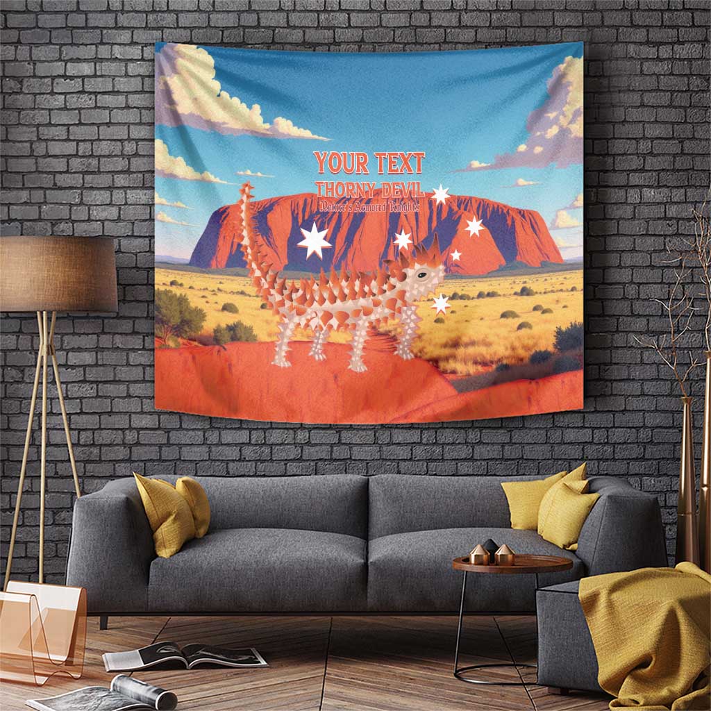 Personalised Australia Thorny Devil Tapestry Nature's Armored Knights - Aussie Uluru