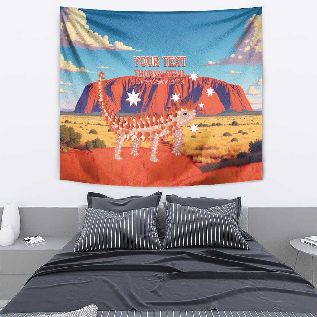 Personalised Australia Thorny Devil Tapestry Nature's Armored Knights - Aussie Uluru