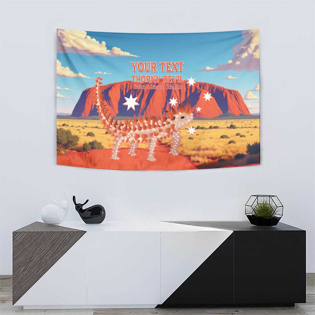 Personalised Australia Thorny Devil Tapestry Nature's Armored Knights - Aussie Uluru
