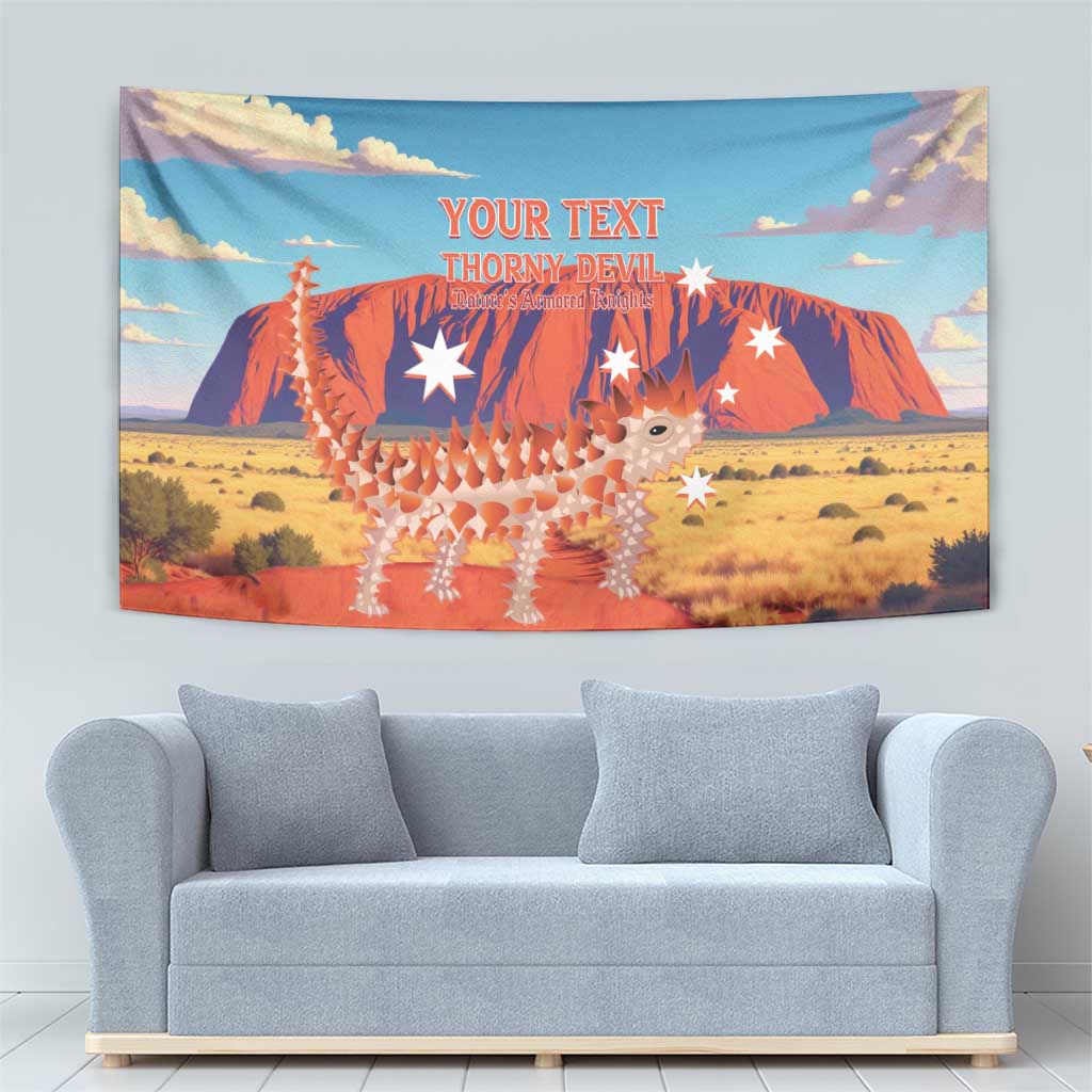 Personalised Australia Thorny Devil Tapestry Nature's Armored Knights - Aussie Uluru