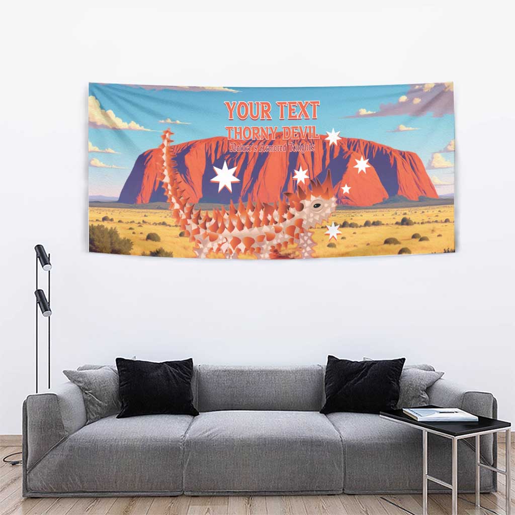 Personalised Australia Thorny Devil Tapestry Nature's Armored Knights - Aussie Uluru