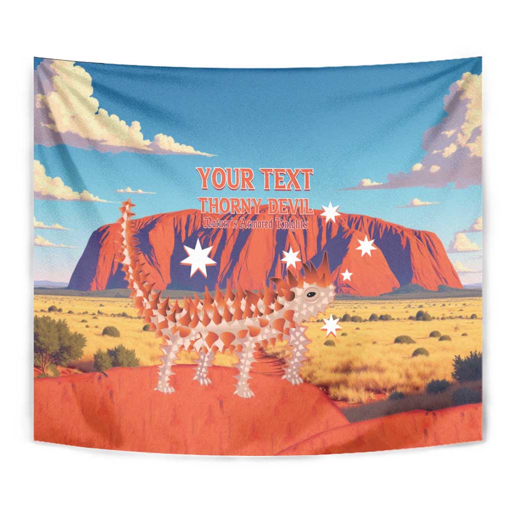 Personalised Australia Thorny Devil Tapestry Nature's Armored Knights - Aussie Uluru