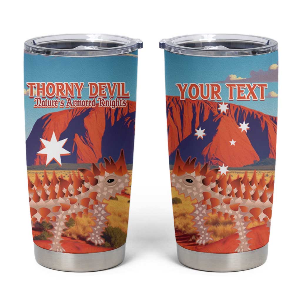 Personalised Australia Thorny Devil Tumbler Cup Nature's Armored Knights - Aussie Uluru