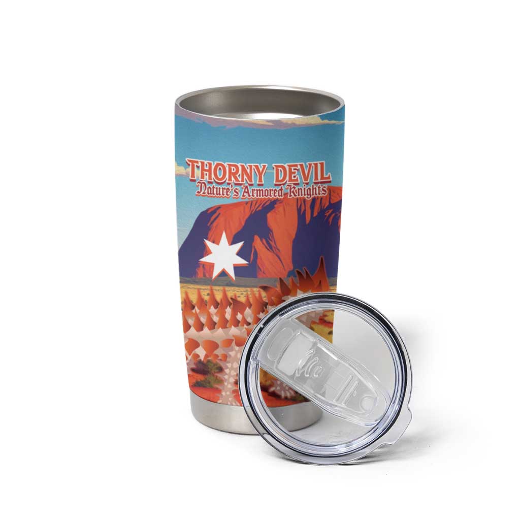 Personalised Australia Thorny Devil Tumbler Cup Nature's Armored Knights - Aussie Uluru