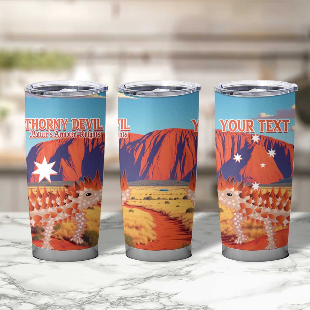 Personalised Australia Thorny Devil Tumbler Cup Nature's Armored Knights - Aussie Uluru