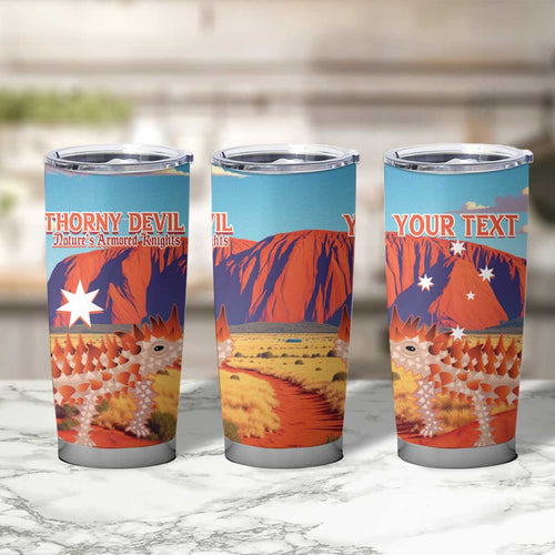 Personalised Australia Thorny Devil Tumbler Cup Nature's Armored Knights - Aussie Uluru